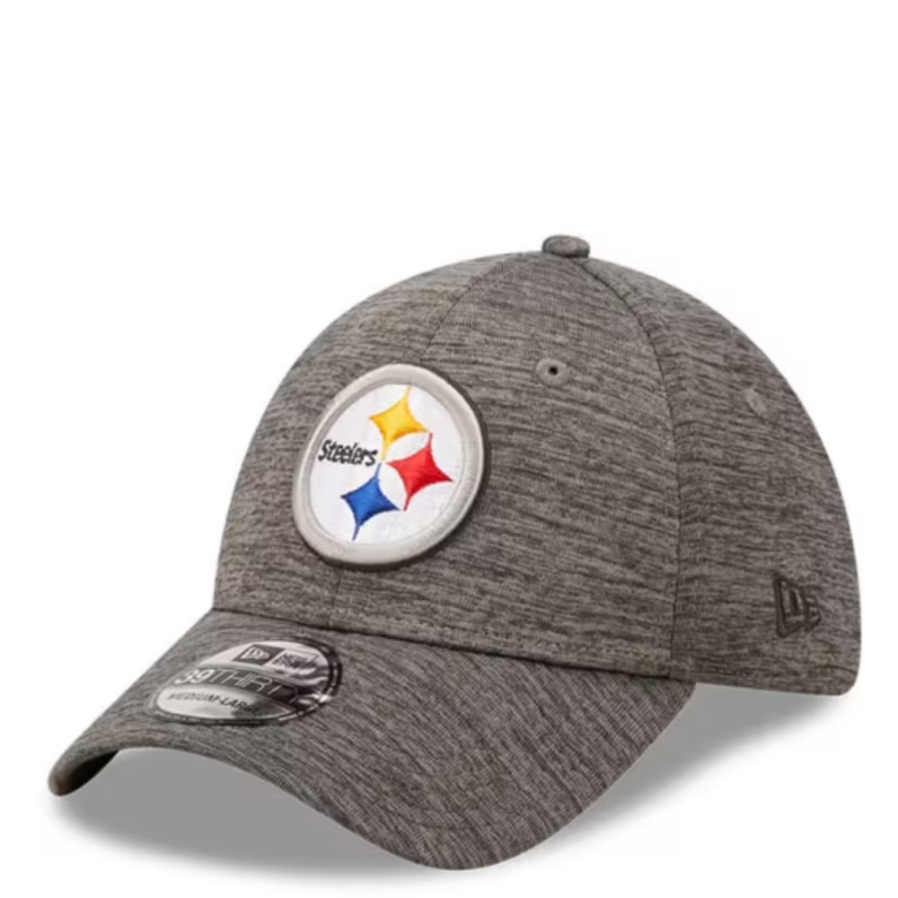 NEW ERA PITTSBURGH STEELERS MENS GREY ESSENTIAL 39THIRTY FLEX HAT